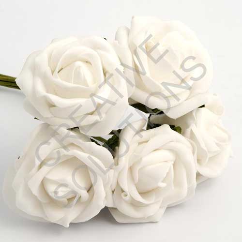 FR-0846 - White 5cm Colourfast Foam Roses